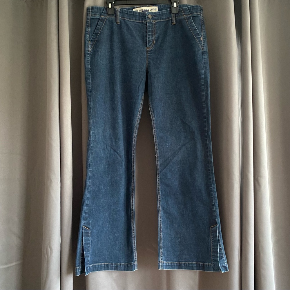Gap Vintage Low Rise Stretch Boot Cut Side Ankle Slit Jeans. 16R.